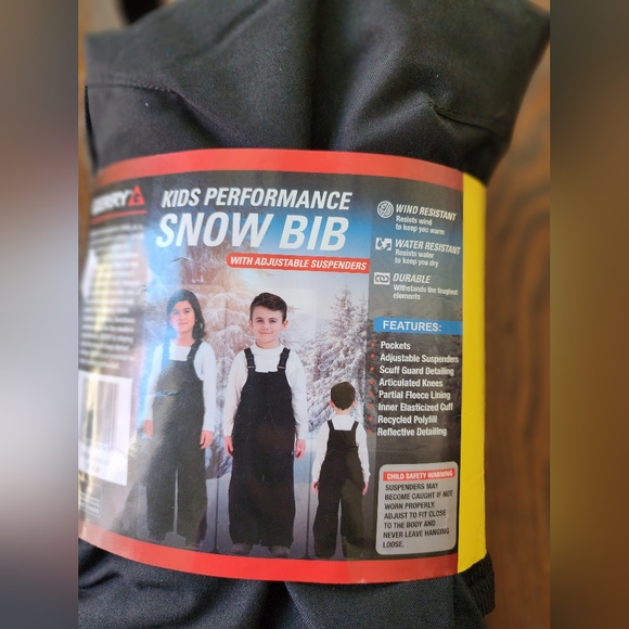 NWT Gerry Children's Insulated Snow Bib size Small in Black - Picture 3 of 3